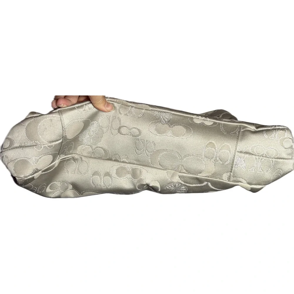 Y2K Coach Ashley Signature Carryall Butterfly‎ Garden Bag Silver Gray F19976